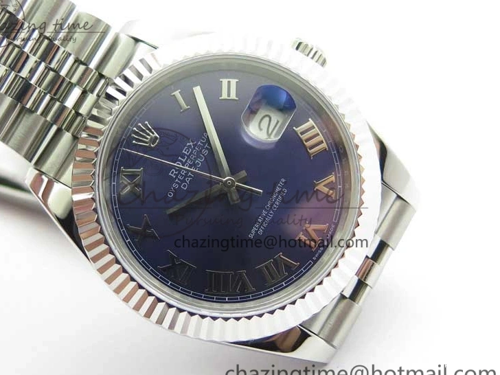 0203 ModernLook DateJust 41mm 126334 SS BP Maker 1:1 Best Edition New Version Blue Roman Dial on Jubilee Bracelet 3033